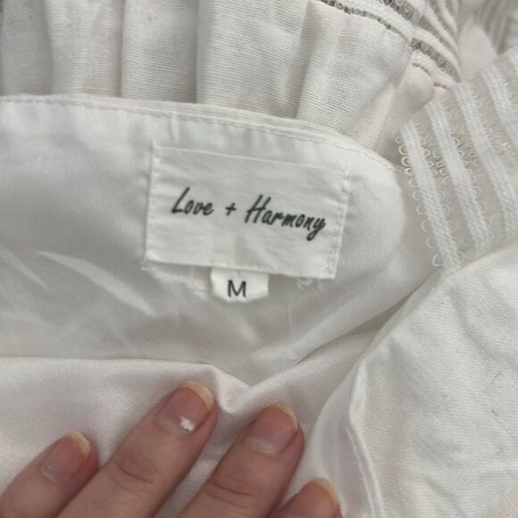 White tiered midi sundress medium m Love Harmony like Zimmerman - Picture 3 of 6